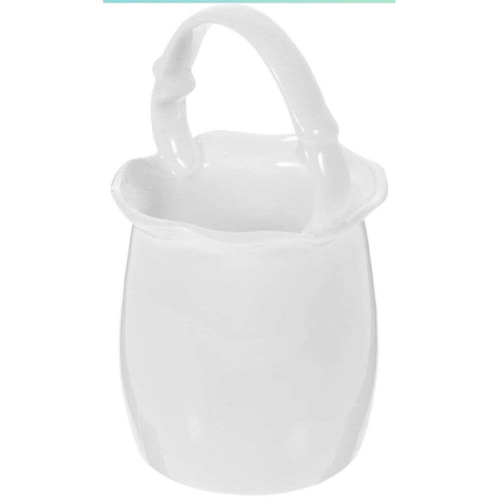 Utensil, Flower Or Chopsticks Holder White Ceramic Multi Use Small And Beautiful